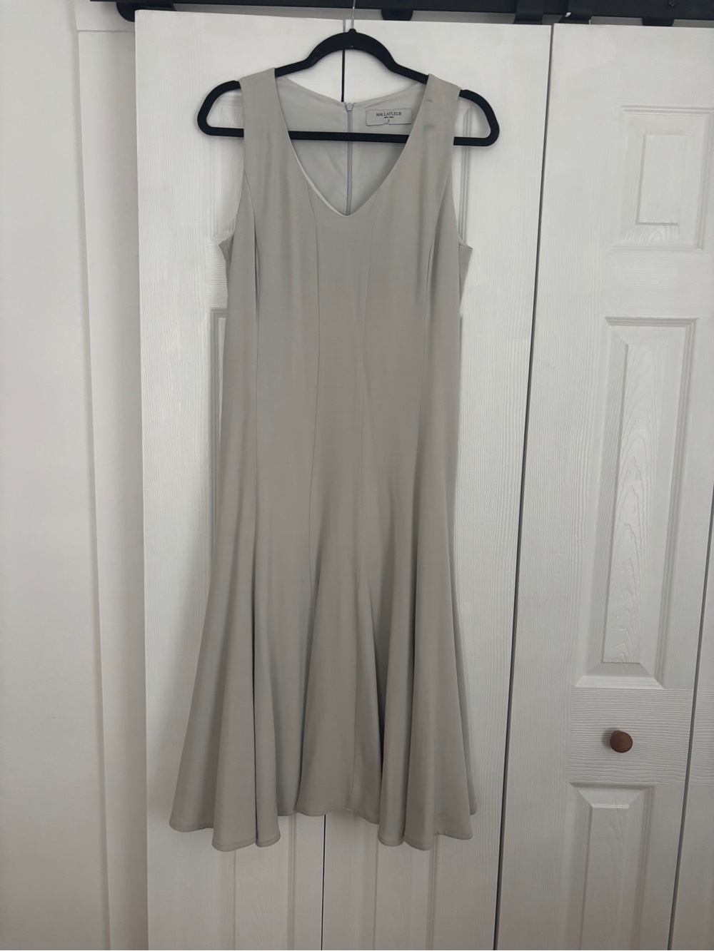 MM Lafleur Cream Sleeveless V-Neck Flare Midi Dress